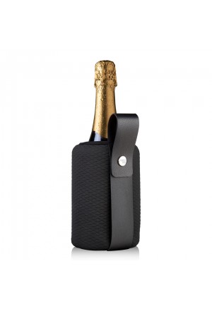 VACUVIN Aktif Esnek Şarap/Şampanya Soğutucu Artico, Siyah Limited Edition (1 parça)